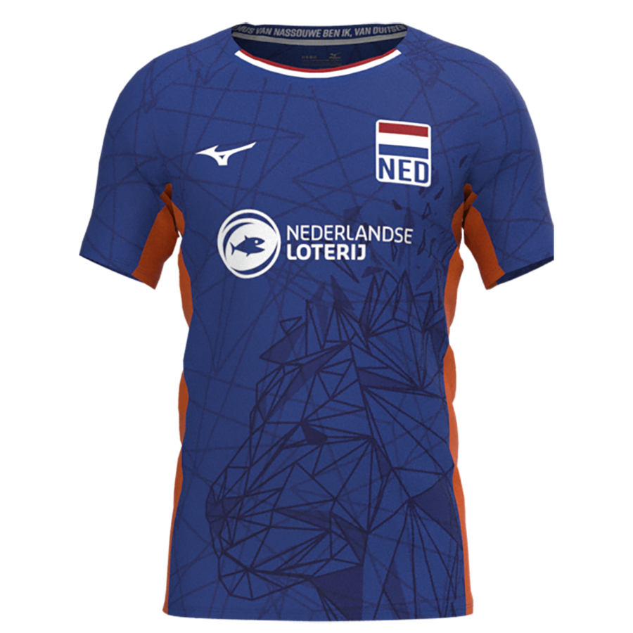 Mizuno Nevobo Volleyball Match Blue Shirt Men Blue